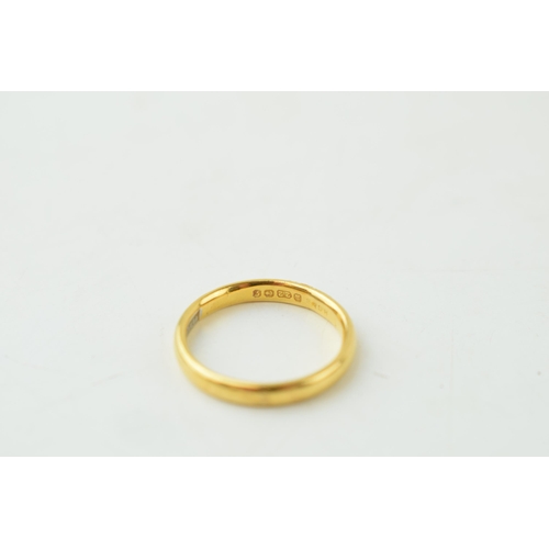 363 - A 22ct yellow gold wedding band hallmarked Birmingham. Weight 3.6 grams.