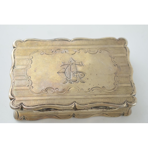 401 - Victorian silver extra large snuff box, Birmingham 1851, 165 grams, 9.5cm wide.