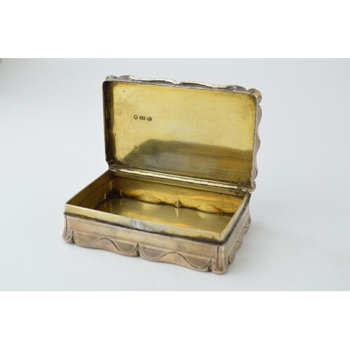 401 - Victorian silver extra large snuff box, Birmingham 1851, 165 grams, 9.5cm wide.