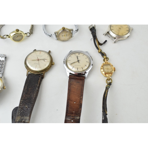 417 - A collection of vintage watches a/f to include ladies and gentleman's examples by Greville, Timex, S... 