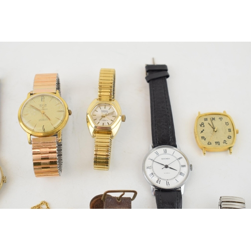 434 - A collection of vintage gentlemen's mechanical wristwatches to include examples by manufactures, Sir... 