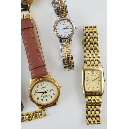 439 - A collection of vintage and contemporary ladies and gentlemen's wristwatches by Seiko Lorus and Foss... 