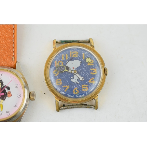 442 - A collection of Disney and similar watches and parts to include examples with Mickey Mouse, Snoopy a... 