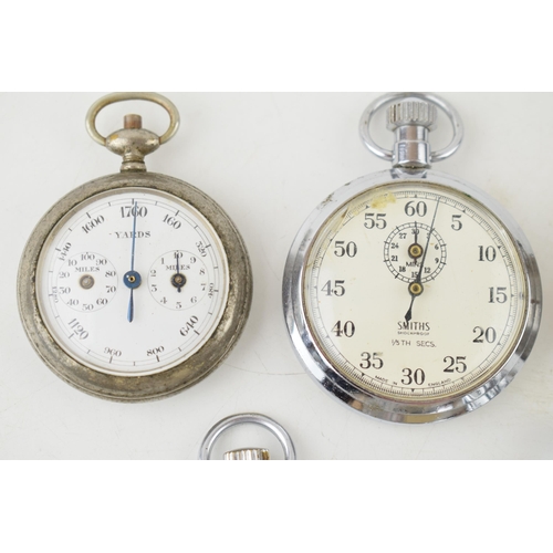 463 - A collection of vintage pocket watches and stop watches to include a Heuer example a/f. (6)