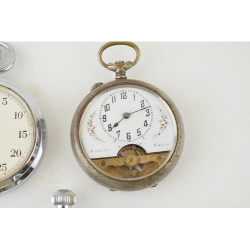 463 - A collection of vintage pocket watches and stop watches to include a Heuer example a/f. (6)