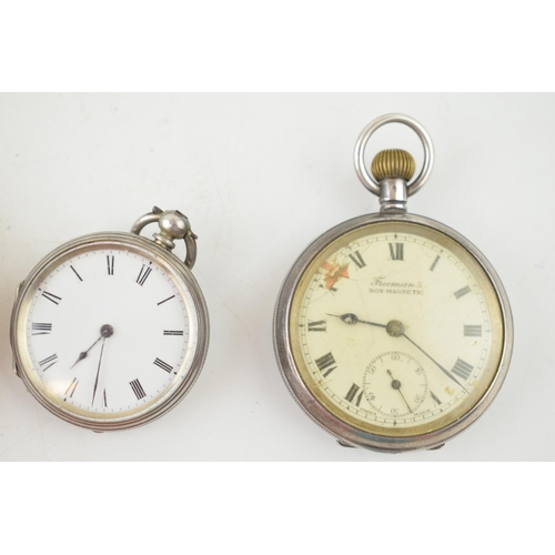 466 - A collection of silver antique pocket watches a/f to include 1 plated example. (10)