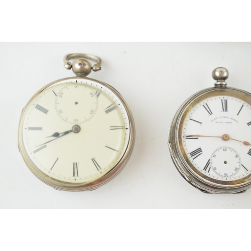 466 - A collection of silver antique pocket watches a/f to include 1 plated example. (10)