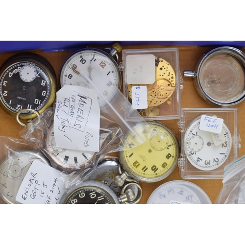 467 - A collection of military pocket watches and movements by manufactures CYMA, Buren and other similar ... 