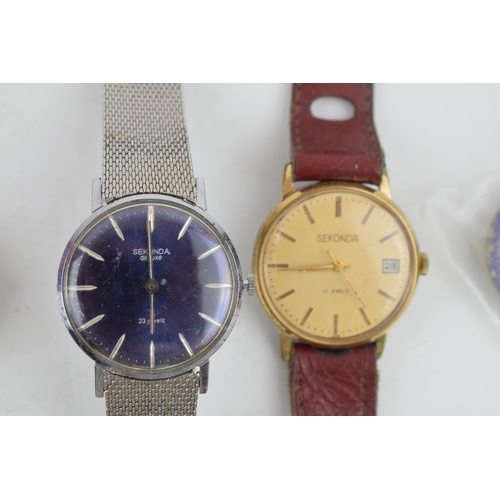 468 - A collection of vintage gentlemen's wristwatches to include examples by manufactures, Sekonda, Timex... 