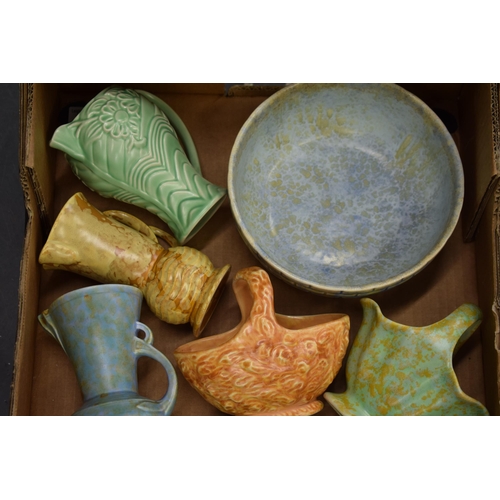 82 - A collection of Wade and Wadeheath Flaxman pottery items and similar to include baskets, an embossed... 