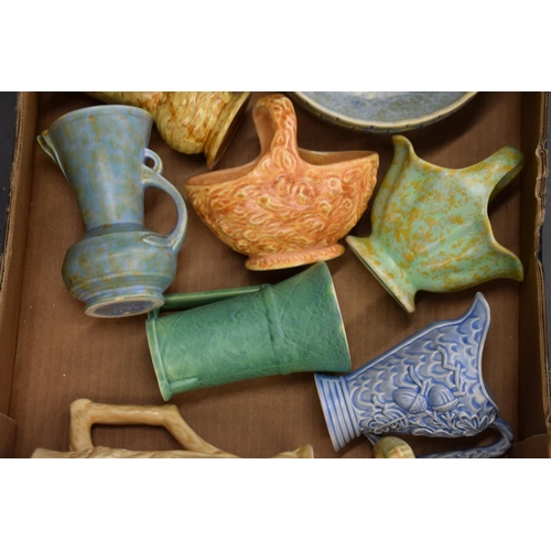 82 - A collection of Wade and Wadeheath Flaxman pottery items and similar to include baskets, an embossed... 