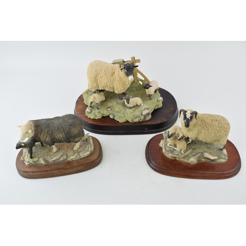 141 - Border Fine Arts to include sheep tableaus such as a Herdwick Ewe and Lamb, plus 2 others (3).