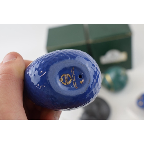 237 - A collection of Minton Netsukes to include a Lapis Lazuli Mouse, a cockerel, a pair of Parian white ... 