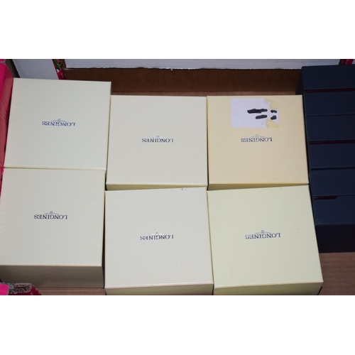 472 - A collection of watch boxes for manufactures Omega, Longines and Boss. (Qty)