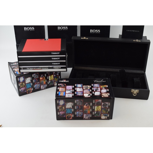 475 - A collection of watch boxes by manufactures Hugo Boss, Tissot and DKNY. (Qty)