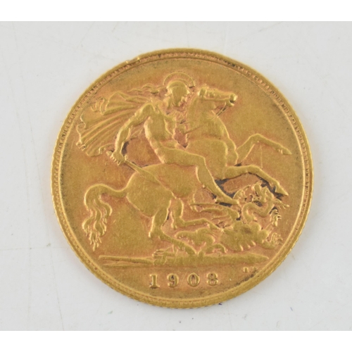 An Edward 7th half Sovereign Coin 1908.