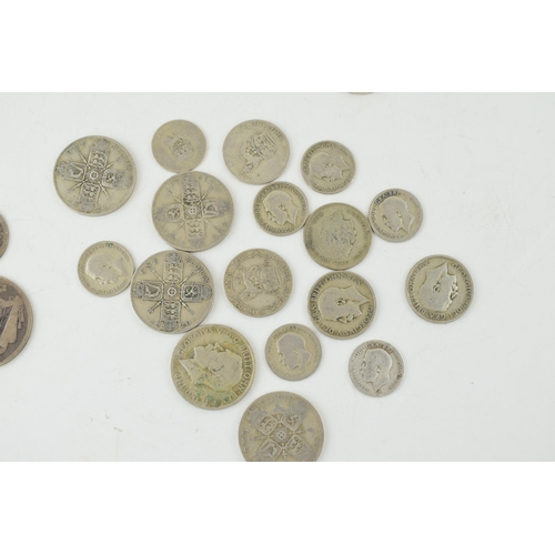 484 - A collection of UK silver coins to include George IV coins, 10.3 grams, William IV examples such as ... 