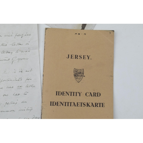 500 - A replica WWII Jersey Identity Card from the Nazi occupation of the Channel Islands together with a ... 