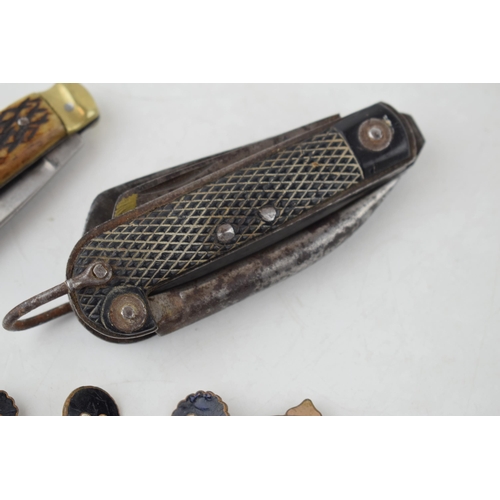 501 - WWII era IXL George Wostenholm, Sheffield pocket knife marked with Broad-arrow and 1945, Rawson Brot... 