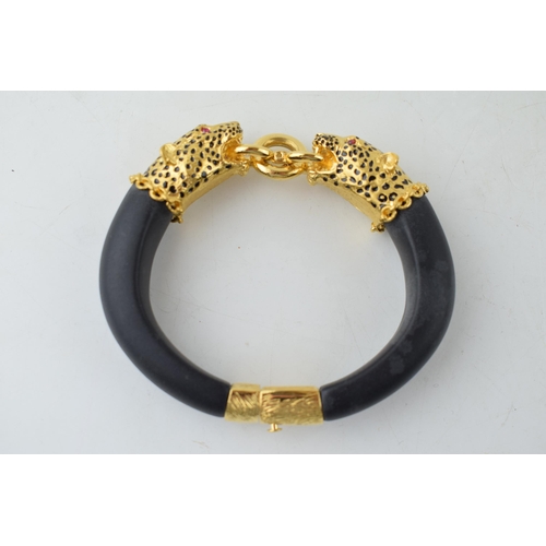 510 - The Duchess of Windsor Panther large bangle 22ct gold plated copy of this famous piece of jewellery ... 