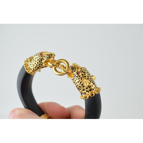 510 - The Duchess of Windsor Panther large bangle 22ct gold plated copy of this famous piece of jewellery ... 