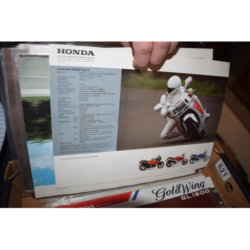 521 - A collection of A4 dealership sales brochures for motorcycles of the 1980s and 1990s to include manu... 