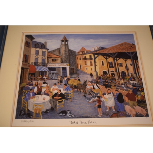 528 - Two signed limited edition colour prints by M M Loxton: 'Goose Fair, Sarlat la Caneda - 30 x 40cm; '... 