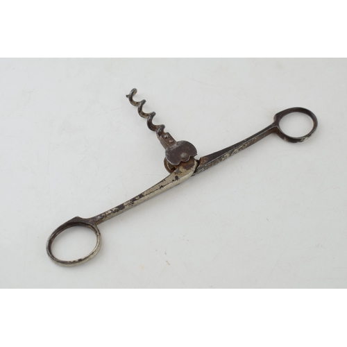 558 - Unusual Victorian scissor style corkscrew, presumed German, possibly by Thill and Kull, circa 1890s,... 