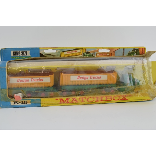 594 - Matchbox Lesney King Size Leyland Tipper Truck K-4 together with King Size Dodge Tractor With Twin T... 