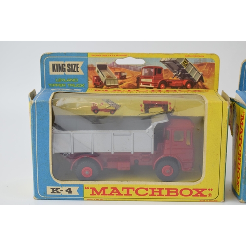 594 - Matchbox Lesney King Size Leyland Tipper Truck K-4 together with King Size Dodge Tractor With Twin T... 