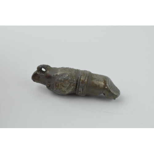 662 - A pewter dog whistle depicting a spaniel or huntinging / shooting dog with collar. Whistle working. ... 