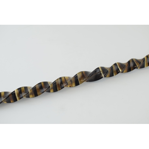 663 - A handmade horn walking stick made in Alton Staffordshire. Constructed from horn sections arranged i... 