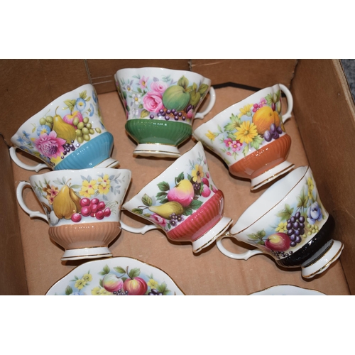 240 - Royal Albert Country Fayre Patterned Cups & Saucers to include Devon, Surrey, Sussex and others (12)... 