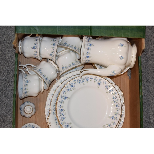 244 - Royal Albert Memory Lane to include a coffee pot, 6 dinner plates, 6 smaller plates, 6 cups and sauc... 