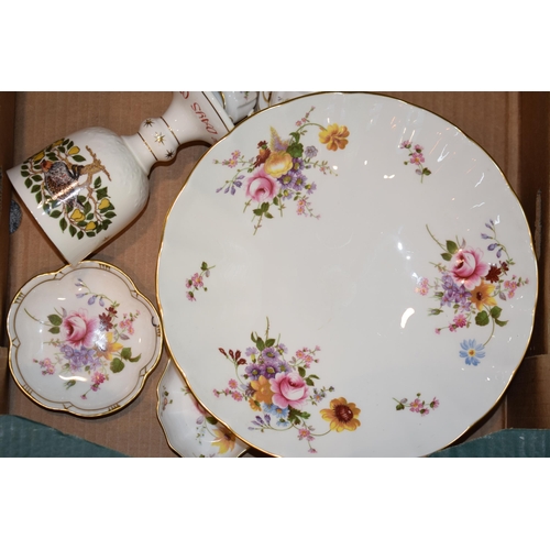 27 - Royal Crown Derby items in the Derby Posies pattern to include a footed bowl, a dinner plate, and ot... 