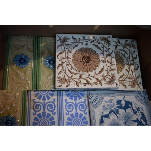 577 - A collection of Victorian Staffordshire tiles by Mintons and similar manufacturers. (17)