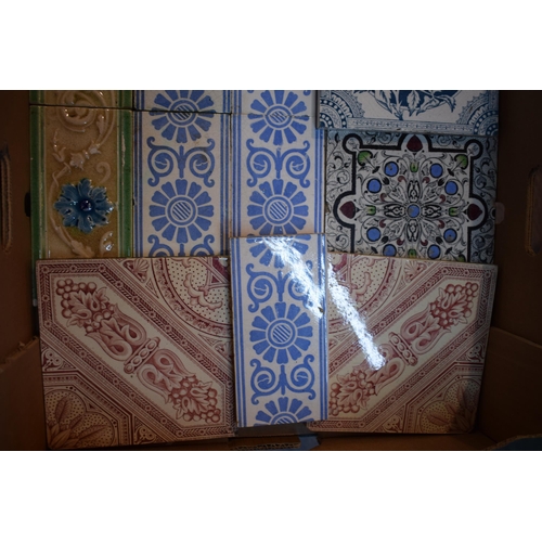 577 - A collection of Victorian Staffordshire tiles by Mintons and similar manufacturers. (17)