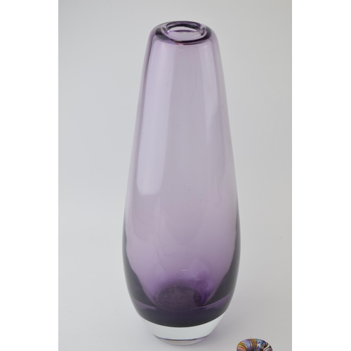 642 - A collection of art glass to include green and blue bowl (diameter 31cm) purple vase (height 36cm) a... 