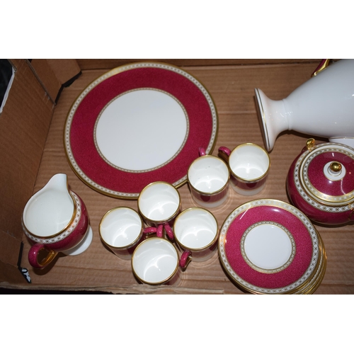 270 - A Wedgwood Ulander coffee service to include coffee pot, sandwich plate, 6 coffee cans and saucers, ... 