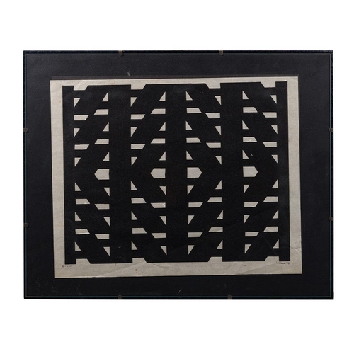 100A - L. Ferro. A-II/XI. Black and white geometric design. 40cm x 33cm.