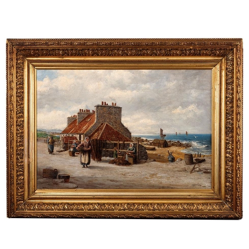 102 - William B. Mitchell / Wilhelm Mitchell 1882. Oil on canvas. Signed to bottom right. Coastal scene wi... 