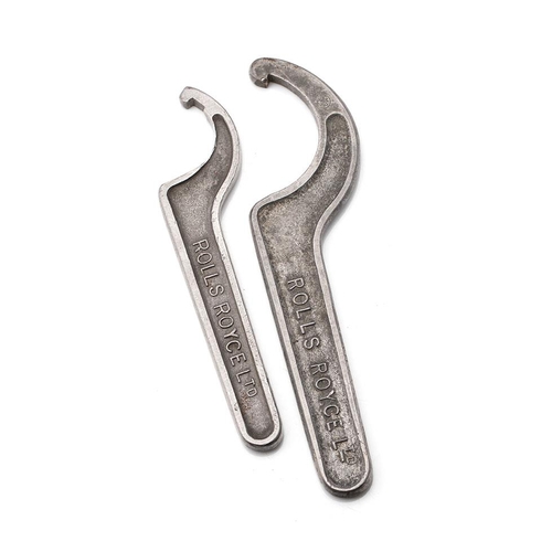 140 - Two early cast aluminium 'Rolls-Royce' gear box spanners. 'Rolls Royce Ltd' G5096. (2)