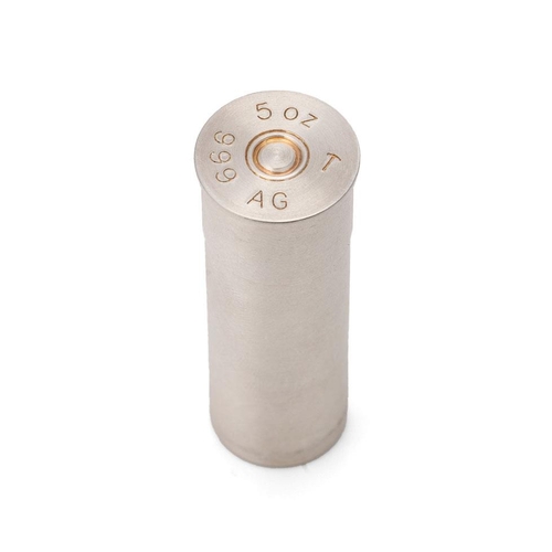 193 - Fine Silver shotgun cartridge, 5 oz / 155.6 grams, novelty silver bullion bar, 5.5cm tall.