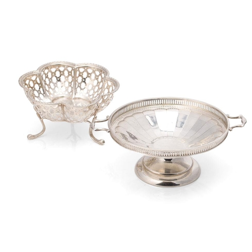 230 - A pair of silver bon bon dishes to include a Docker and Burn example, double handled, Birmingham 193... 