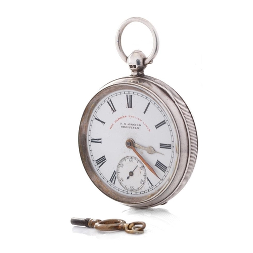 298 - A Silver J.G. Graves, Sheffield 'The Express English Lever' open faced pocket watch with Roman numer... 