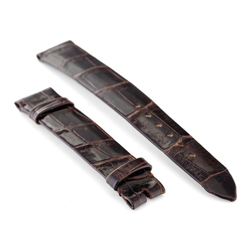 316 - An original vintage Rolex 14mm dark brown genuine crocodile leather watch strap. 'Rolex of Geneva' I... 