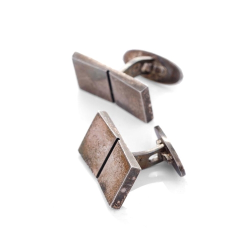 347 - Georg Jensen: a pair of sterling silver cufflinks of plain form, fully hallmarked and named, 20.5 gr... 