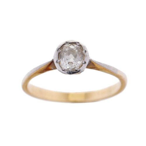 353 - 18ct gold solitaire diamond ring, stone measures 0.5ct appx.  Not hallmarked but tested as 18ct gold... 