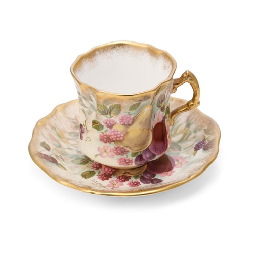 61 - Hammersley bone china fruit pattern cup and saucer 'R J Billings' (2).