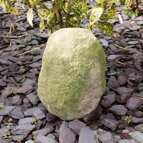 87 - Antique carved stone head weathered with distinctive nose, freestanding, 26cm tall.